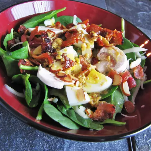 Spinach Salad with Warm Bacon Dressing